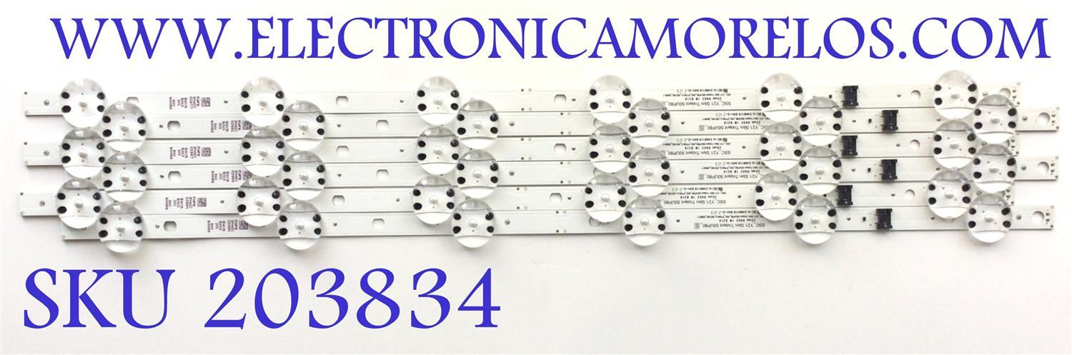 KIT DE LED'S PARA TV LG ( 6 PZ ) / NUMERO DE PARTE EAV65013301 / SSC_Y21 SLIM TRIDENT 50UP80_S / SSC_Y21 SLIM TRIDENT 50UP80_INX_PTN0.5_REV00200817 / PANEL NC500TQG -VXQH3 / MODELO 50UP7670PUC